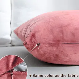 AEROHAVEN Pink 2 Pieces Reversible Velvet Square Cushion Covers image 5