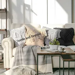 Textile and Beyond Yellow Cotton Square Cushion Covers image 2