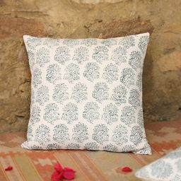 SANSKRUTIHOMES Green & White Ethnic Motifs Cotton Square Cushion Covers-image-16