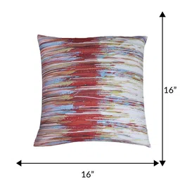 ZEBA Grey & Red Abstract Printed Square Cushion Cover image 2