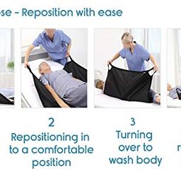 KosmoCare Patient Aid Positioning Sheet With Handles 42" X 36",Made With A Double Layer For Added Strenght,Transfer Sheet For Turning,Repositioning & Sitting Up,Washable Patient Positioning Sheet image 3