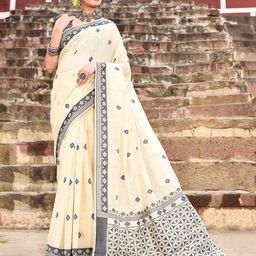 elora Ethnic Motifs Woven Design Pure Cotton Saree-picture-55