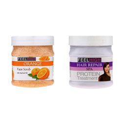 FEELHIGH Set of 2 Orange Scrub And Hair Spa Cream-3