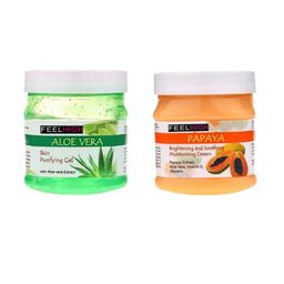 FEELHIGH Set of Aloe Vera Skin Purifying Face & Hair Gel + Papaya Face Cream - 500 ml Each-11