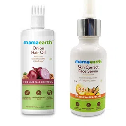 Mamaearth Sustainable Set of Skin Correct Face Serum & Onion Hair Oil-50