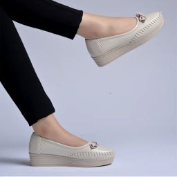Shoetopia Bow detailed Casual Cream Loafers for Women-picture-32