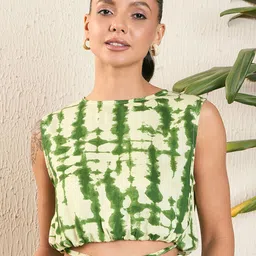 Kibo Tie and Dye Blouson Crop Top-31
