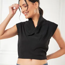 Kibo Cowl Neck Crop Top-image-87