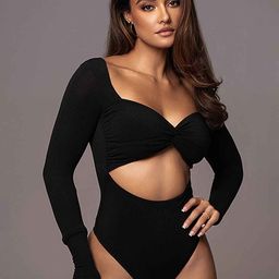 LULU & SKY Twisted Sweetheart Neck Bodysuit-picture-21