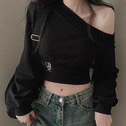 StyleCast One Shoulder Crop Top-image-43