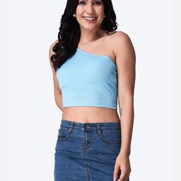 Popwings Women One Shoulder Crop Top-image-39