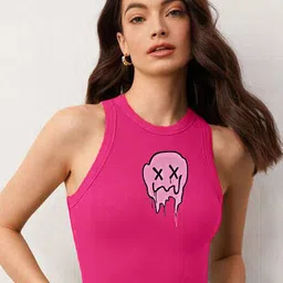 TABADTOD Printed Round Neck Crop Top-image-67