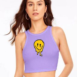 TABADTOD Graphic Printed Ribbed Stretchable Tank Crop Top-image-29