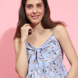 Oxolloxo Floral Print Peplum Top-image-64