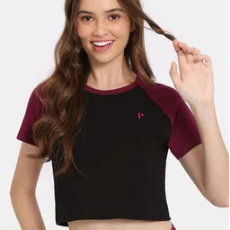 Rosaline by Zivame Women Colourblocked Cotton Crop Top-image-72