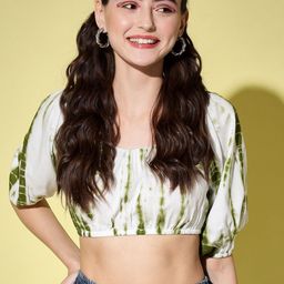 Trend Arrest Tie And Dye Puff Sleeve Crop Top-image-43