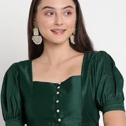 studio rasa Puff Sleeve Crop Top-image-99