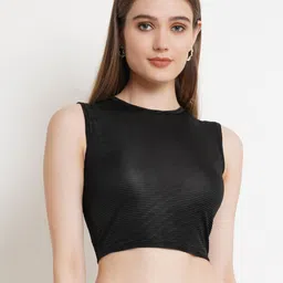 Popwings Women Black Crop Top-picture-38