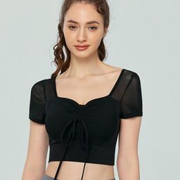 JC Collection Sweetheart Neck Ruched Fitted Crop Top-image-38