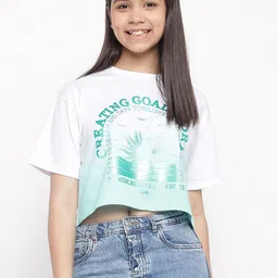 Lil Tomatoes Girls Typography Printed Crop Top-image-41