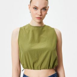 Koton High Neck Sleeveless Blouson Crop Top-picture-21