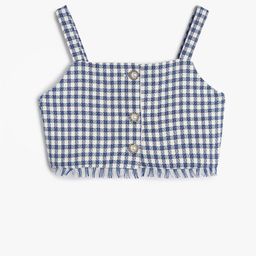 Koton Girls Checked Crop Top-image-59
