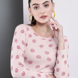 BAESD Polka Dot Print Cotton Crop Top-image-25