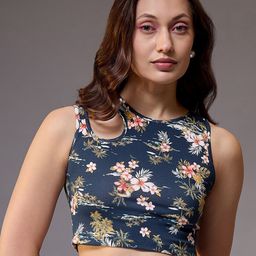 STYLECAST X KASSUALLY Women Floral Print Round Neck Sleeveless Crop Top-image-18