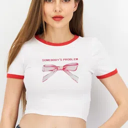 StyleCast x Revolte Typography Printed Round Neck Crop Top-image-40