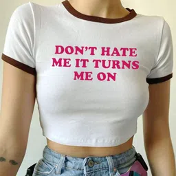 StyleCast x Revolte Typography Printed Round Neck Crop Top-picture-18