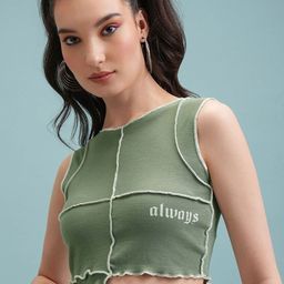 Tokyo Talkies Round Neck Crop Top-image-76