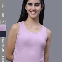 FBAR Pack Of 2 Sleeveless Ribbed Cotton Crop Tops-image-74
