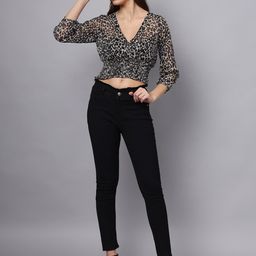 Eavan Animal Print Wrap Crop Top-image-41