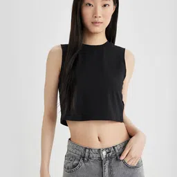 DeFacto Cotton Crop Top-image-68