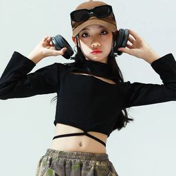 LULU & SKY Off-Shoulder Cotton Styled Back Crop Top-image-3