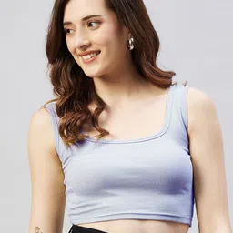 Blinkin Women Lavender Crop Ribbed Top-image-65