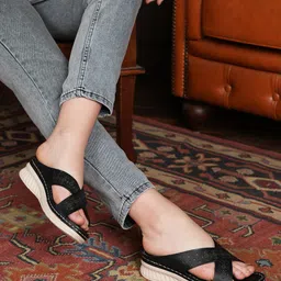 Mast & Harbour Women Embellished Open Toe Flats with Laser Cuts-19