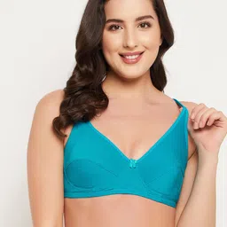 Clovia Turquoise Blue Bra Non-Padded Non-Wired Full Cup-image-78