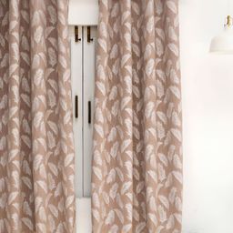 Ariana Brown White Floral Black Out Window Curtain-image-22
