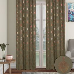 Aura  2 Pieces Ethnic Print Room Darkening Door Curtain-16