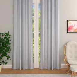 THE CONVERSION Grey 2 Pieces Room Darkening Long Door Curtain-image-28