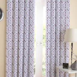 Airwill Red & White 2Pcs Geometric Room Darkening Long Door Curtain-picture-11