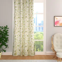 THE CONVERSION Green Floral Room Darkening Long Door Curtain-image-50