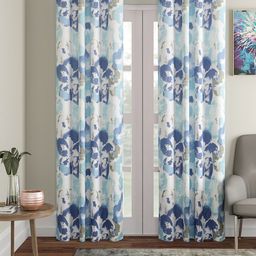 Soumya Blue & White Printed Room Darkening Long Door Curtain-image-50