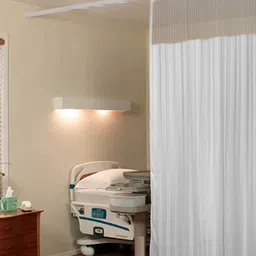 Lushomes White Striped Self Design Water Proof Hospital Curtain-image-63
