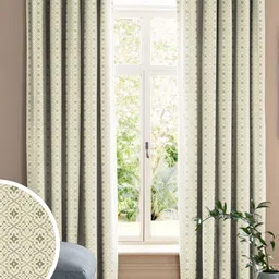 CASABLEU Cream-Coloured Set of 2 Geometric Long Door Curtain-14