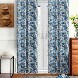 Cortina Blue & Grey Set of 2 Long Door Curtain-14
