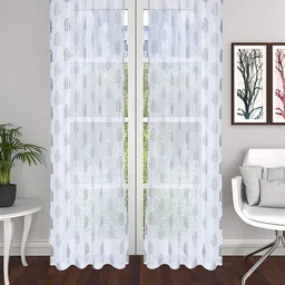 THE CONVERSION Coffee Brown Eyelet 2 Pieces Long Door curtain-image-63