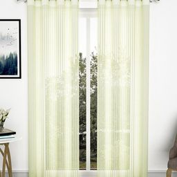 Story@home Off White Set of 2 Striped Sheer Long Door Curtain-23