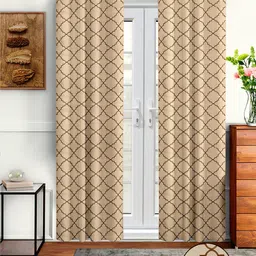 Cortina Beige Set of 2 Embroidered Long Door Curtain-image-76